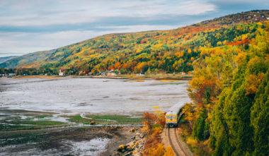 Vue aérienne du Train de Charlevoix - Photo Caroline Perron