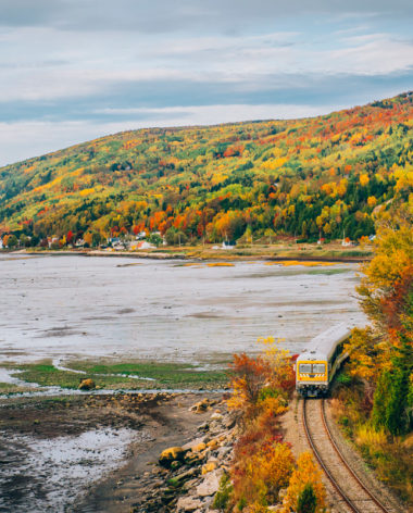 Vue aérienne du Train de Charlevoix - Photo Caroline Perron