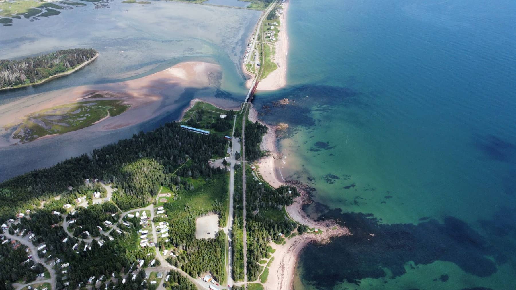 Parc du Bourg de Pabos en Gaspésie - Vue aérienne