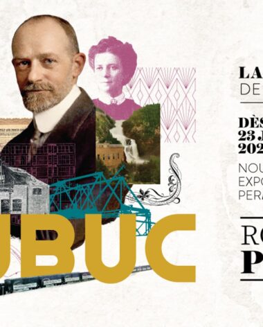 Affiche de l'exposition permanente Dubuc Roi de la pulpe - Pulperie de Chicoutimi