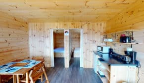 Camping Tadoussac : intérieur d'un chalet