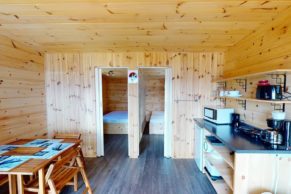 Camping Tadoussac : intérieur d'un chalet