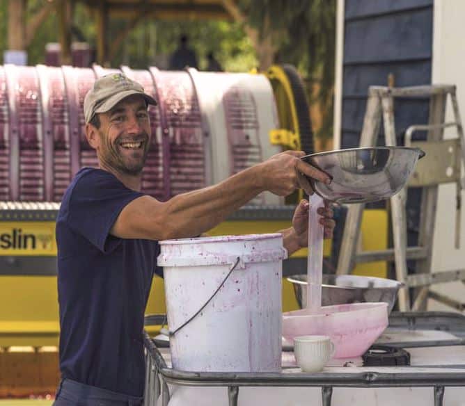 © D. Thomas : un employé de la cave en pleine cuvée