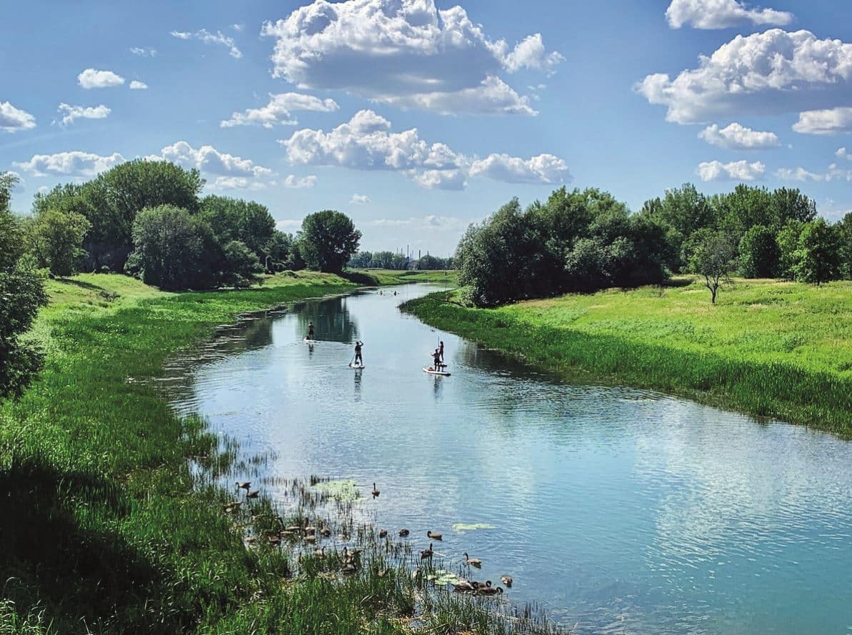 © LM Le Québec /lmlequebec.ca : planche a pagaie sur le lac du Parc national des Îles-de-Boucherville