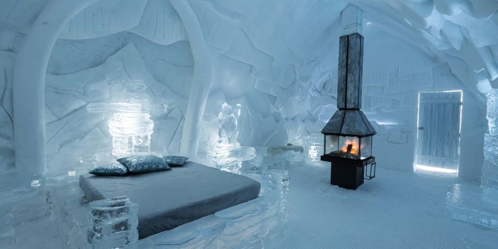 Chambre dans l'hôtel de glace