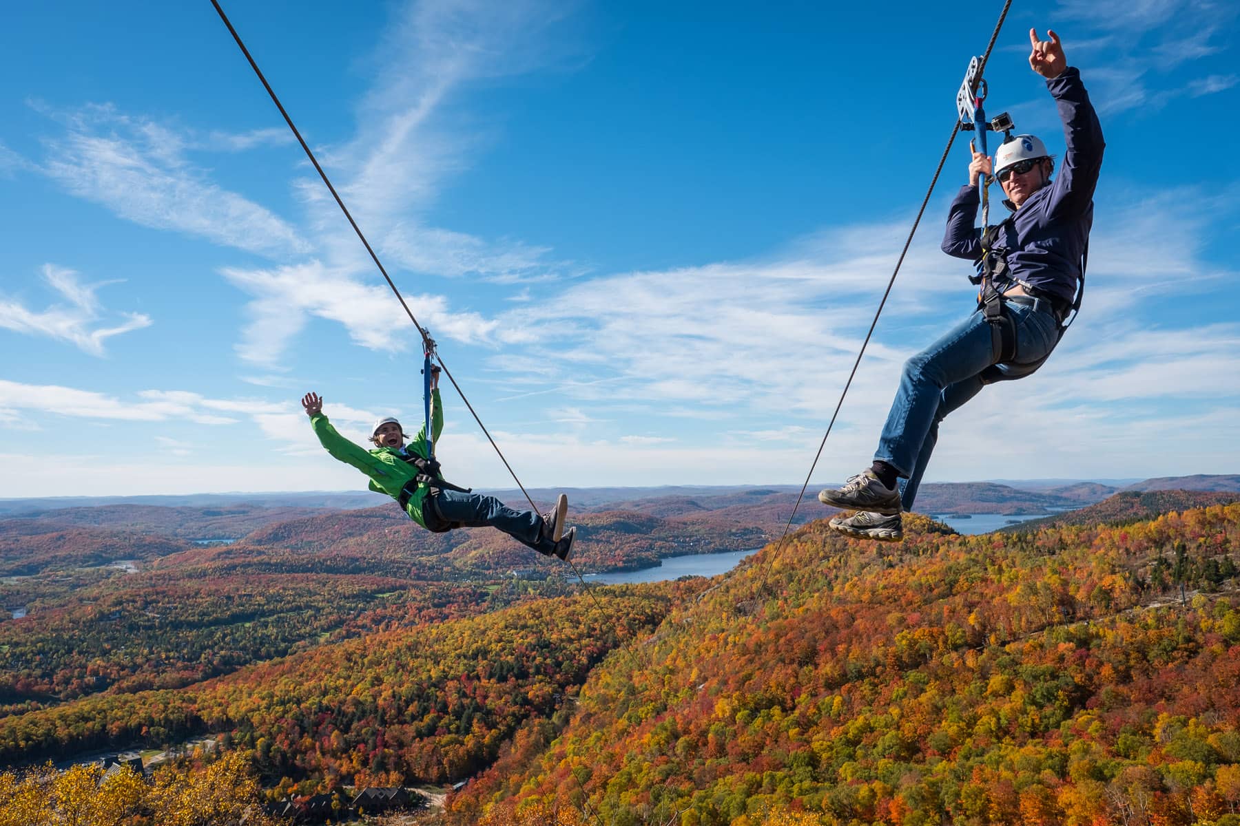 Méga-tyrolienne de Ziptrek Ecotours : de l'adrénaline pendant vos vacances dans les Laurentides - Photo Tourisme Laurentides