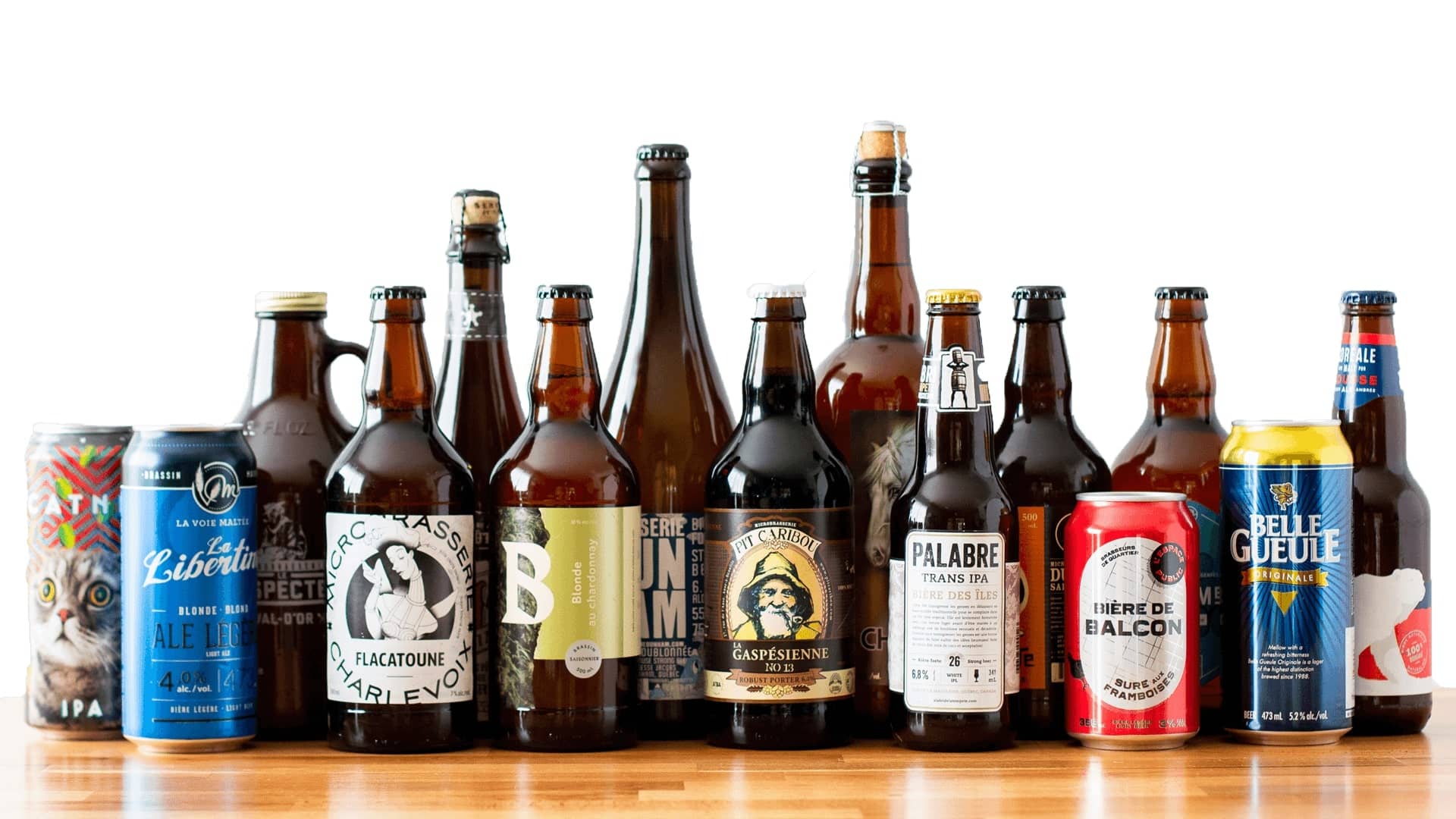 Quelques unes des bières artisanales brassées dans les microbrasseries du Québec