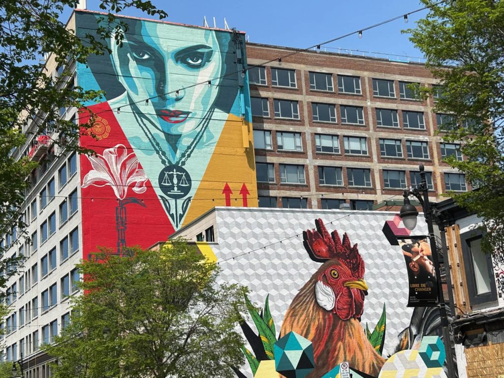 Fresque Murale Paix et Justice - Visiter Montréal à travers ses fresques murales - Photo Shepard Fairey