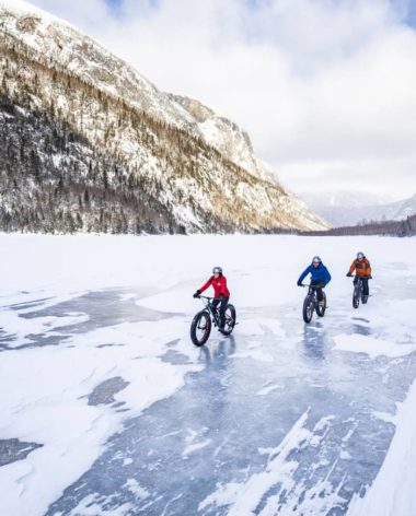 Fatbike dans Charlevoix en hiver - Photo André-Olivier Lyra