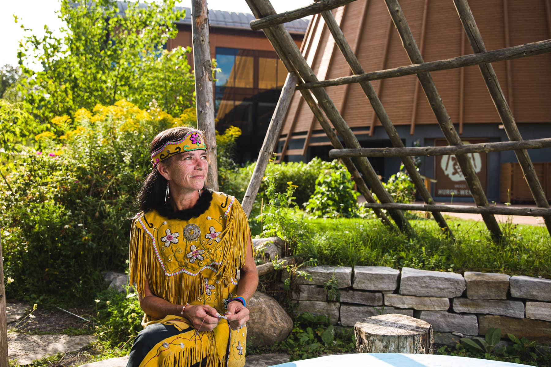 Site traditionnel Huron-Wendat Wendake - Photo Audet Photo / Tourisme Wendake