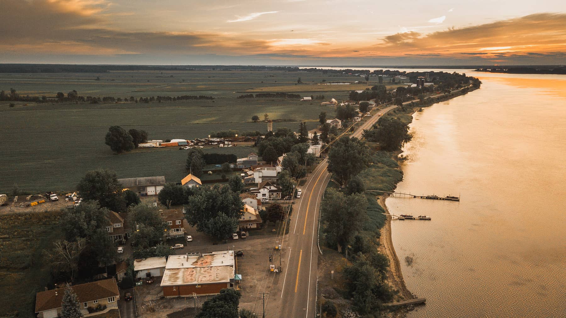 Vue aérienne Chemin du Roy - Photo Fabien Roulx-Tremblay