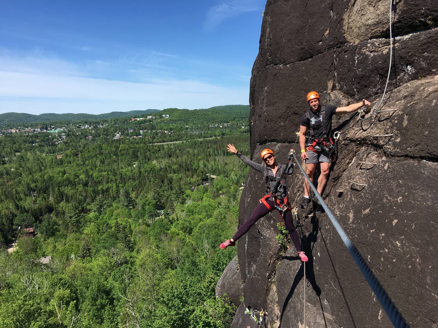 Via Ferrata au Québec dans les Laurentides - Photo Tyroparc