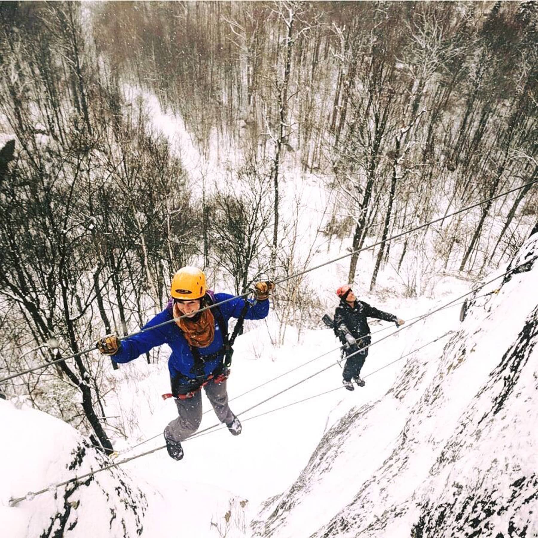 Via ferrata hiver - Tyroparc