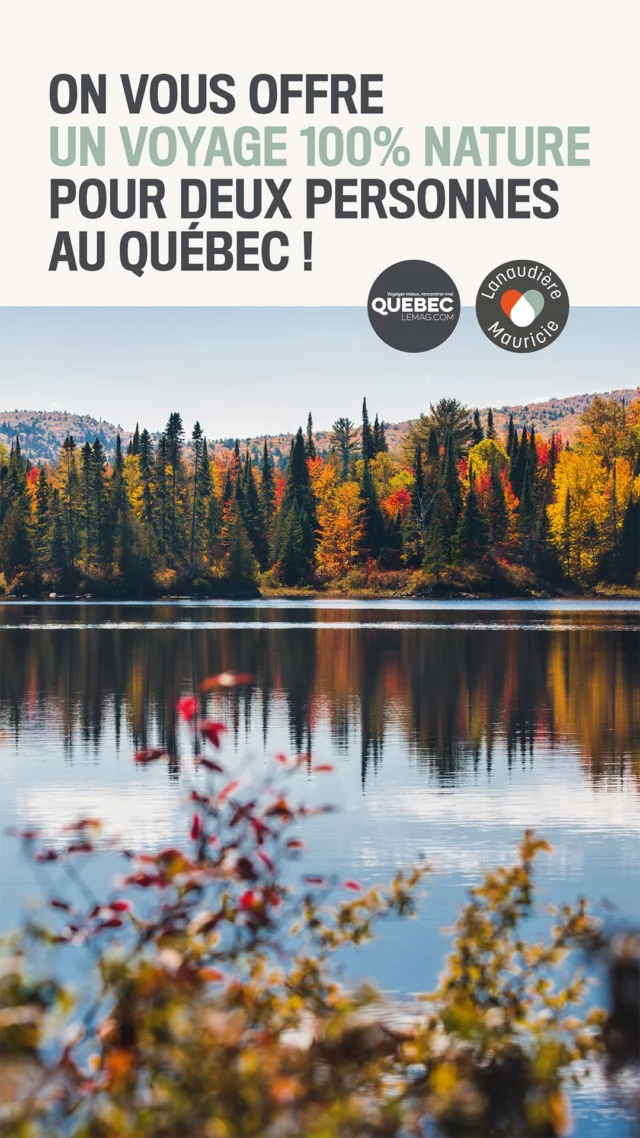 𝐉𝐄𝐔 𝐂𝐎𝐍𝐂𝐎𝐔𝐑𝐒 ! 🎁
Tentez de gagner une semaine pour 2 personnes 100% nature au @quebecauthentique 
À gagner : 
✈ 2 billets d'avion Paris-Montréal avec @airtransat 
🚗 Une voiture de location offerte par @imagine.canada 
🌙 6 très belles nuits à l' @auberge_lactaureau, l'Auberge du Vieux-Moulin et l'@aubergelacaleauclaire
Retrouvez le lien en bio ou sur quebeclemag.com
.
.
#quebeclemag #quebec #qc #quebecauthentique #contest #contestgram #jeuconcours #voyagequebec #vacancesquebec